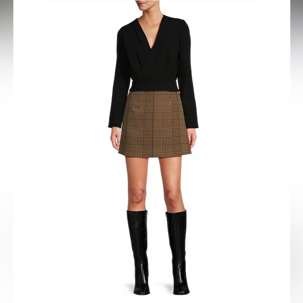 NWT Antonio Melani Ira Crepe V-Neck Dropped Long Sleeve Ruched Wrap Blouse - Picture 3 of 6